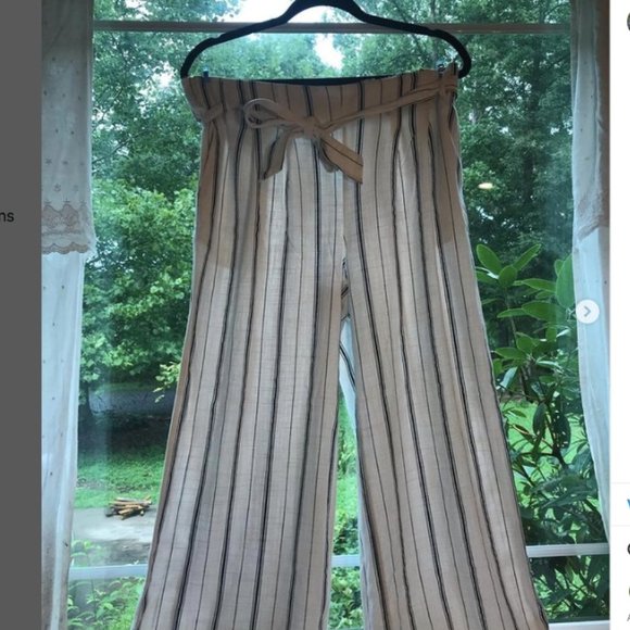 White Linen Pants Beachy Pants Vacation Outifts - Picture 1 of 4